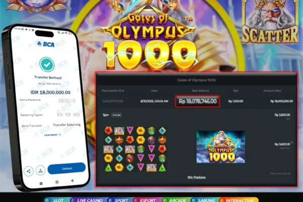 ALOHA4D JACKPOT SLOT GATES OF OLYMPUS 1000 Rp18.000.000,- LUNAS