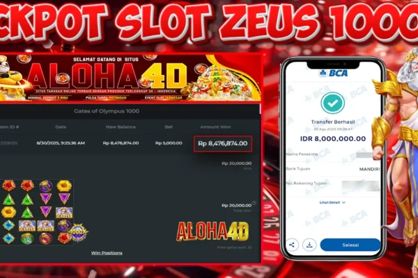 ALOHA4D JACKPOT SLOT GATES OF OLYMPUS 1000 Rp8.000.000,- LUNAS