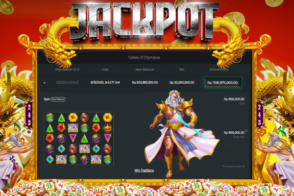 ALOHA4D JACKPOT SLOT GATES OF OLYMPUS Rp708.000.000,- LUNAS