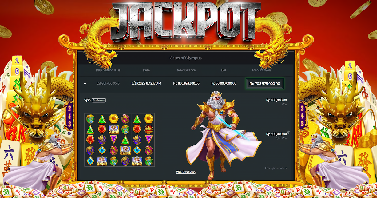ALOHA4D JACKPOT SLOT GATES OF OLYMPUS Rp708.000.000,- LUNAS
