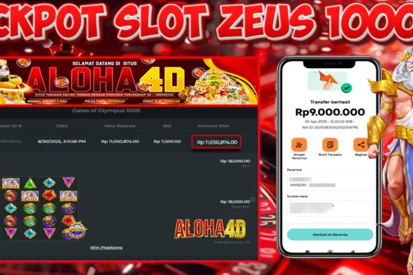 ALOHA4D JACKPOT SLOT GATES OF OLYMPUS 1000 Rp9.000.000,- LUNAS