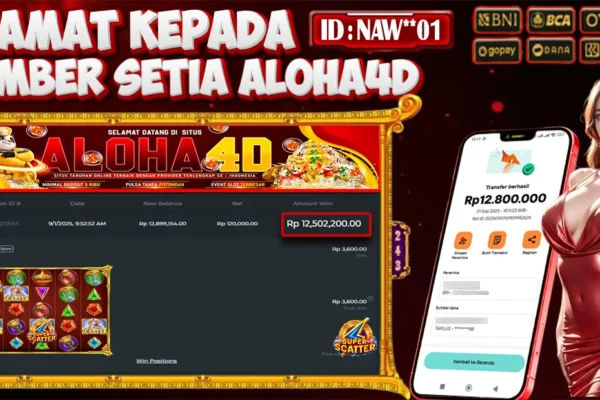 ALOHA4D JACKPOT SLOT GATES OF OLYMPUS SUPER SCATTER Rp12.800.000,- LUNAS