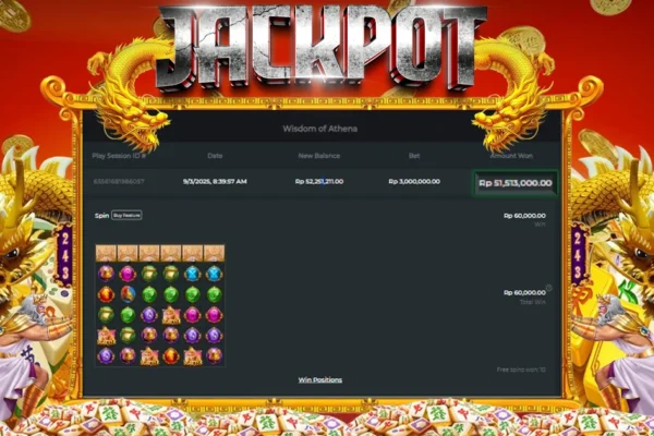 ALOHA4D JACKPOT SLOT WISDOM OF ATHENA Rp51.000.000,- LUNAS