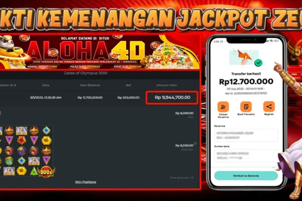 ALOHA4D JACKPOT SLOT GATES OF OLYMPUS 1000 Rp12.700.000,- LUNAS